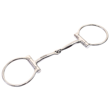 Bar H Equine Smooth Mouth Broken D Ring Bit Stainless Steel